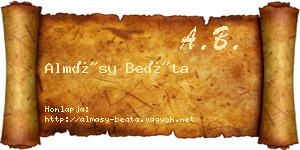 Almásy Beáta névjegykártya